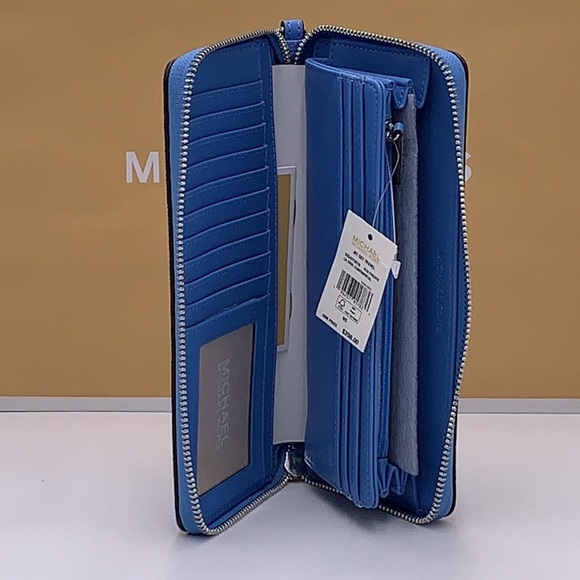 Michael Kors Large Travel CONTINENTAL Wallet-wristlet-phoneholder South Pacific - Picture 11 of 14